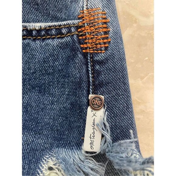 One Teaspoon HOLLYWOOD FRANKIES LONG LENGTH DENIM SHORT Size 24 - Picture 10 of 13
